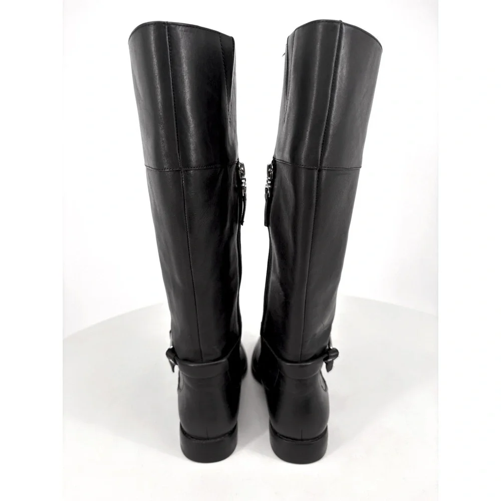 RALPH LAUREN Harlee Tall Black Leather Riding Boots Equestrian Knee High 6
